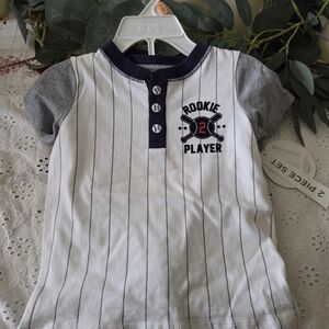 Koala Kids White and Gray Striped Outfit